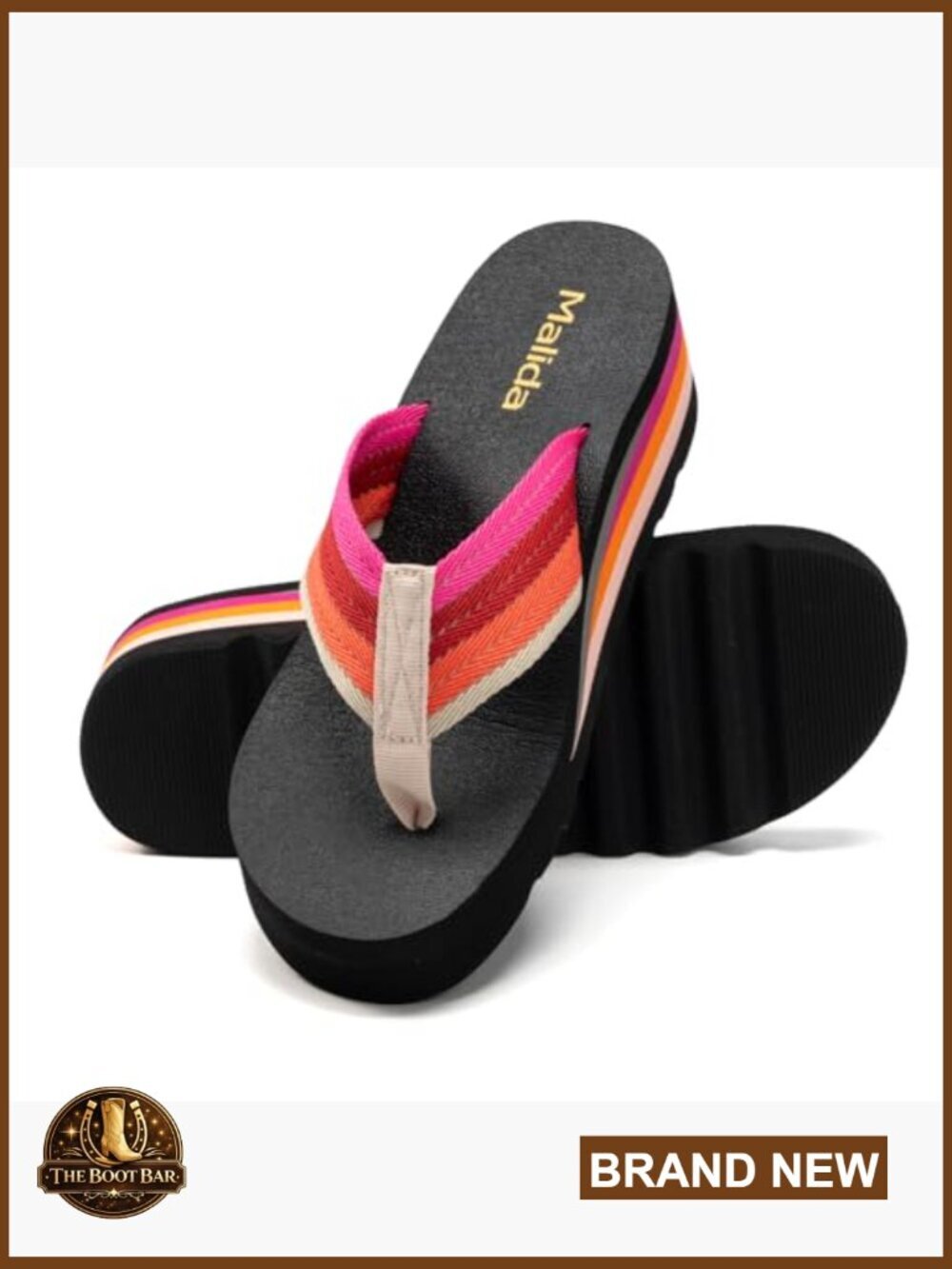 Women's Platform Flip Flops with Arch Support Wedge Sandals - Picture 3 of 4